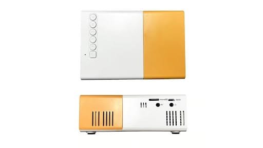  “Illustration: YG300 Mini Projector Setup (AI Generated